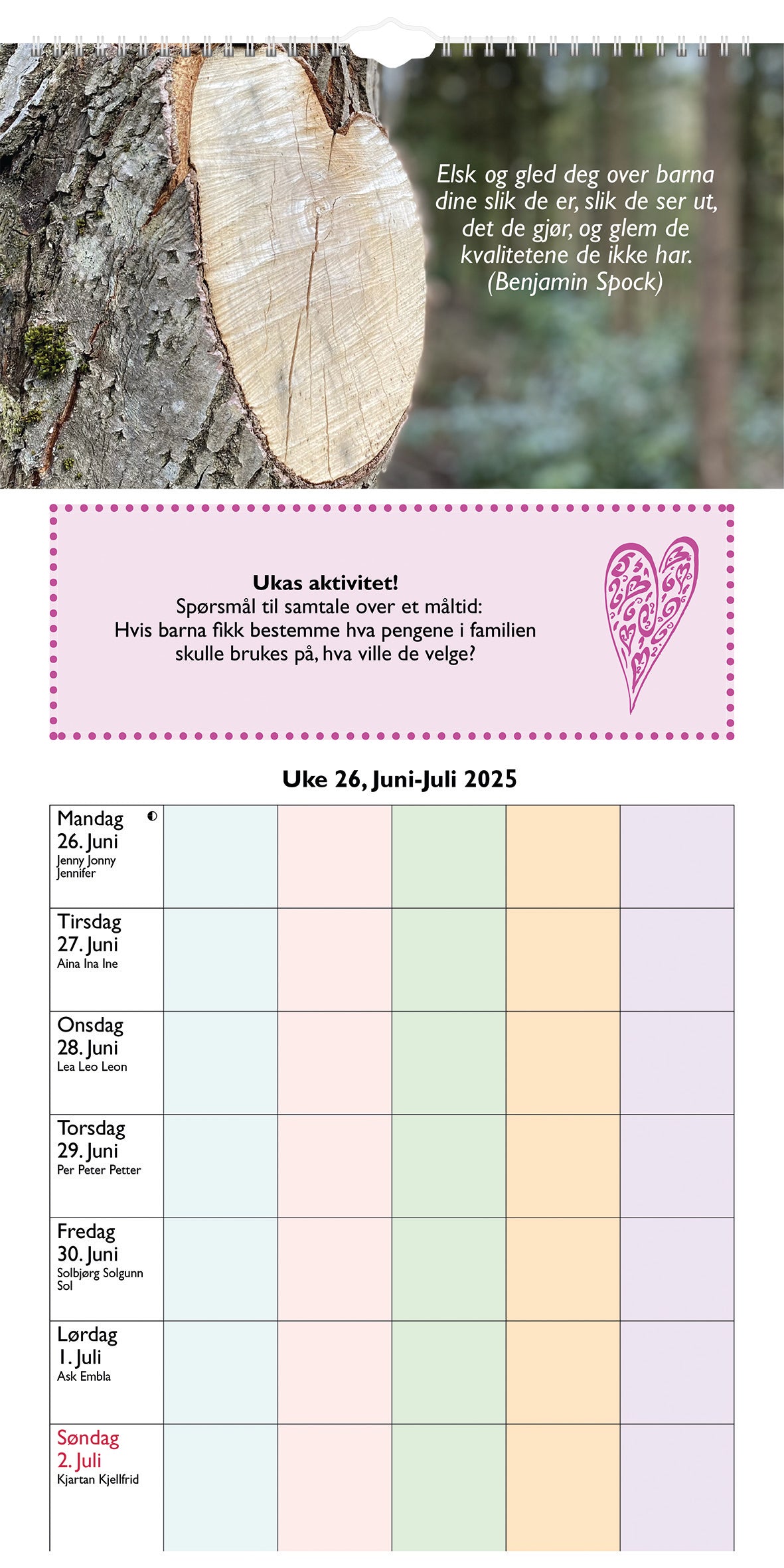 7.sans Inspirasjon familieplanlegger