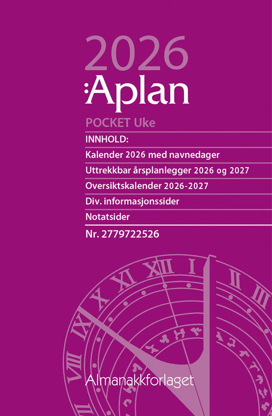 Aplan Pocket Uke årssett 2026