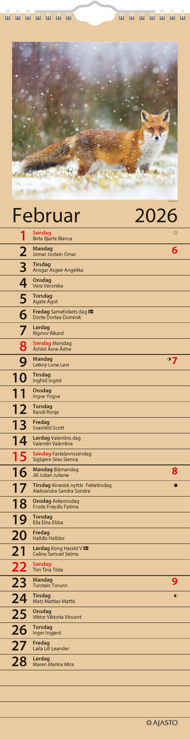 7.sans Notatkalender 2026