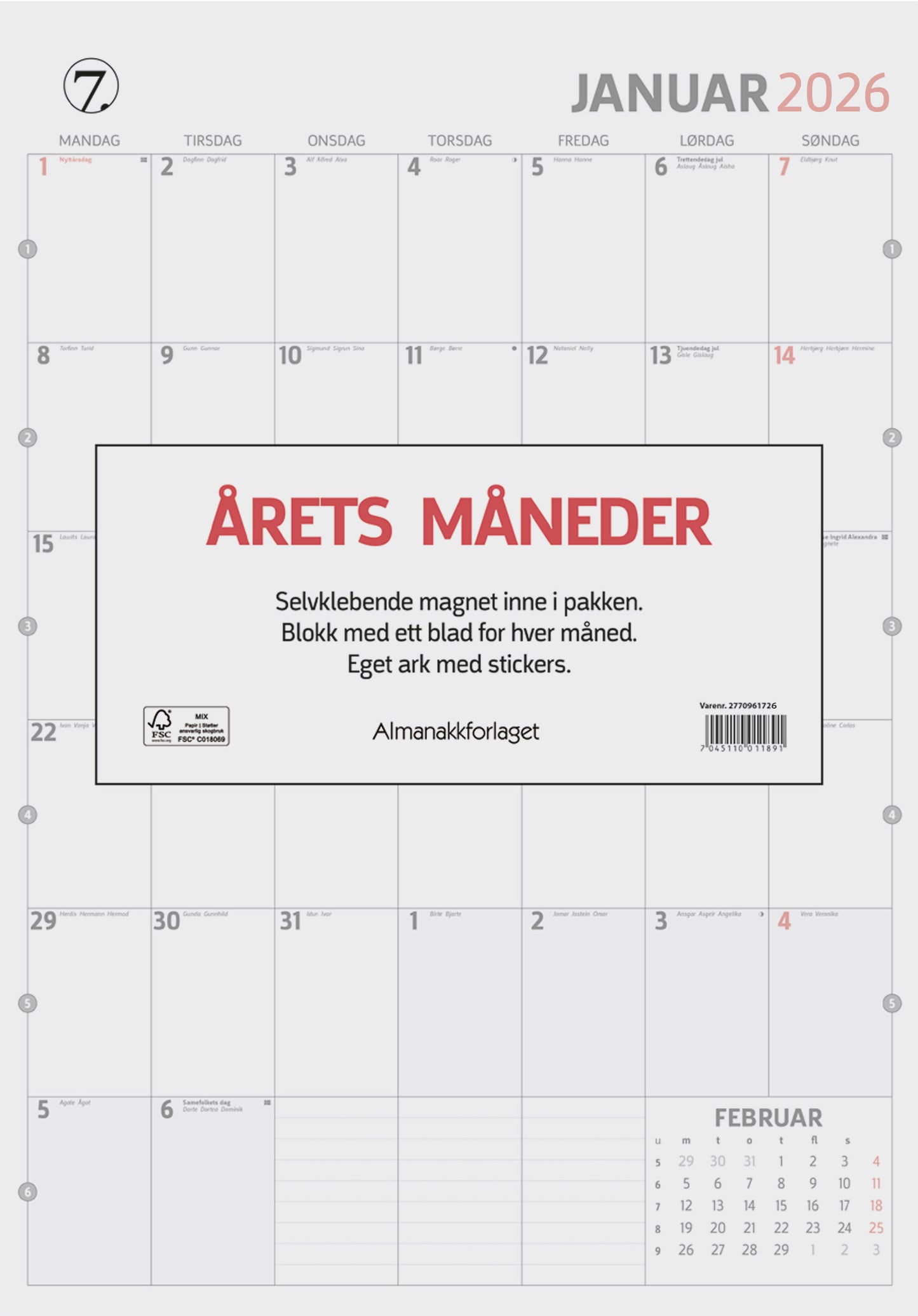 7.sans Årets måneder 2026