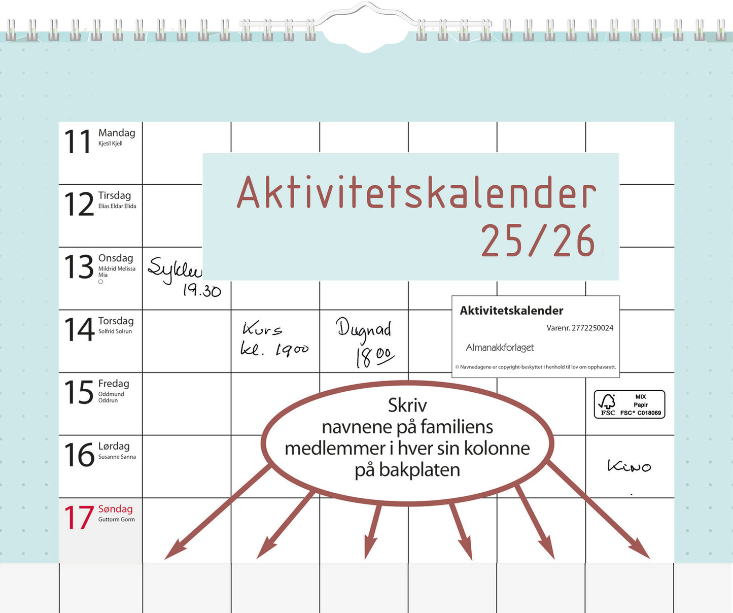 7.sans Aktivitetskalender Skoleåret