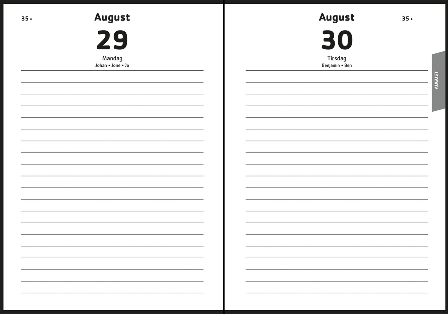 7.sans Dagplan Jungle Leaf A6