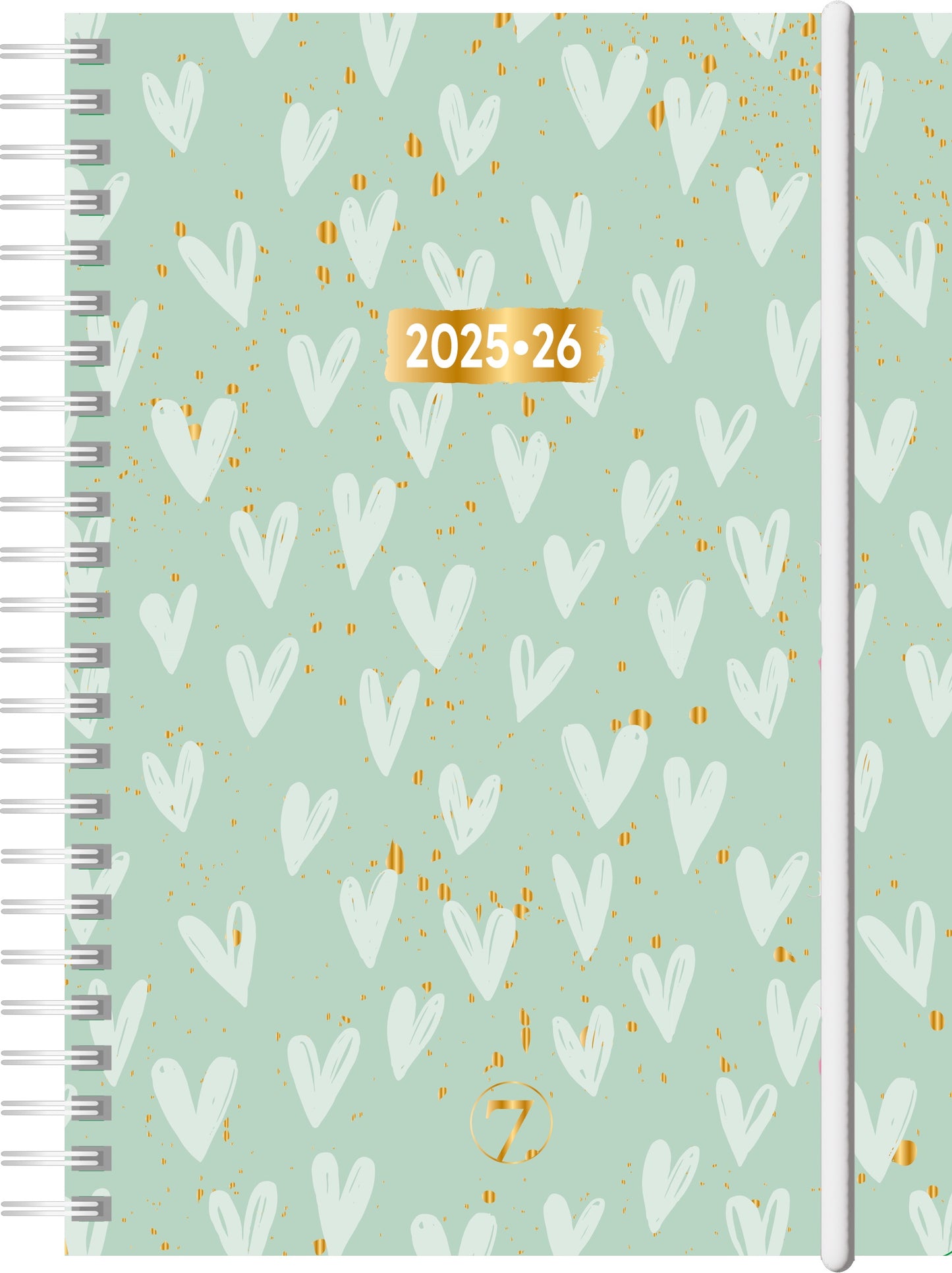 7.sans Ukeplan Hearts A5 FSC