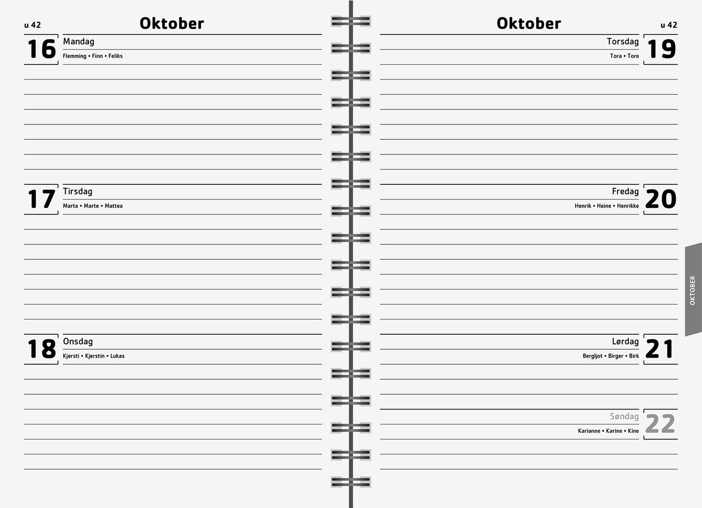 7.sans Ukeplan Hearts A5