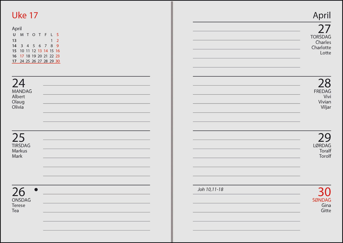 7.sans Primo, imitert skinn rød 2026