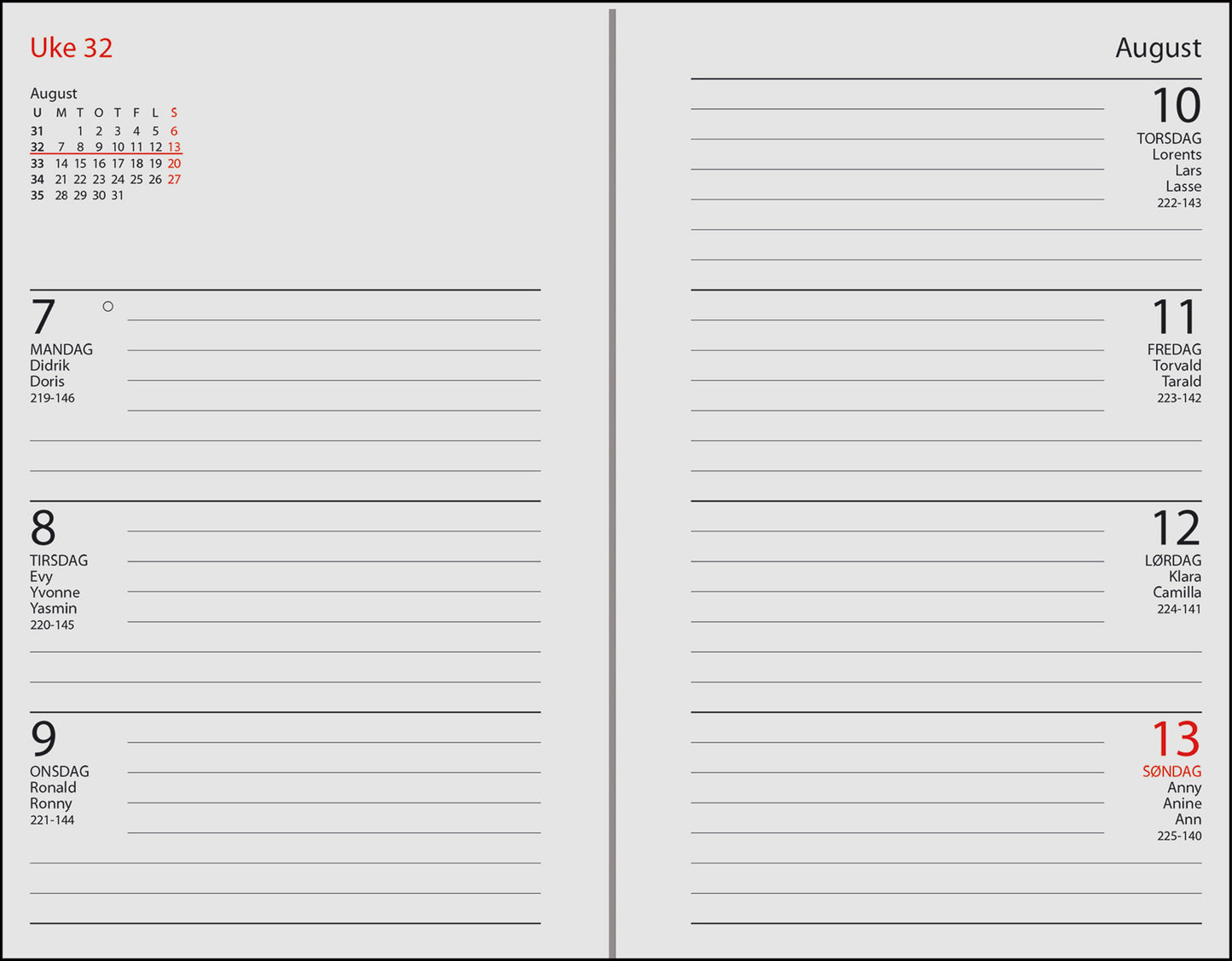 7.sans Adnotam, imitert skinn rød 2026