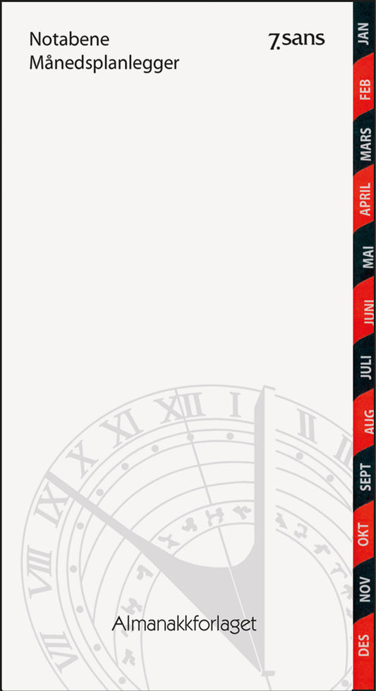 7.sans Notabene månedsplanlegger 2026