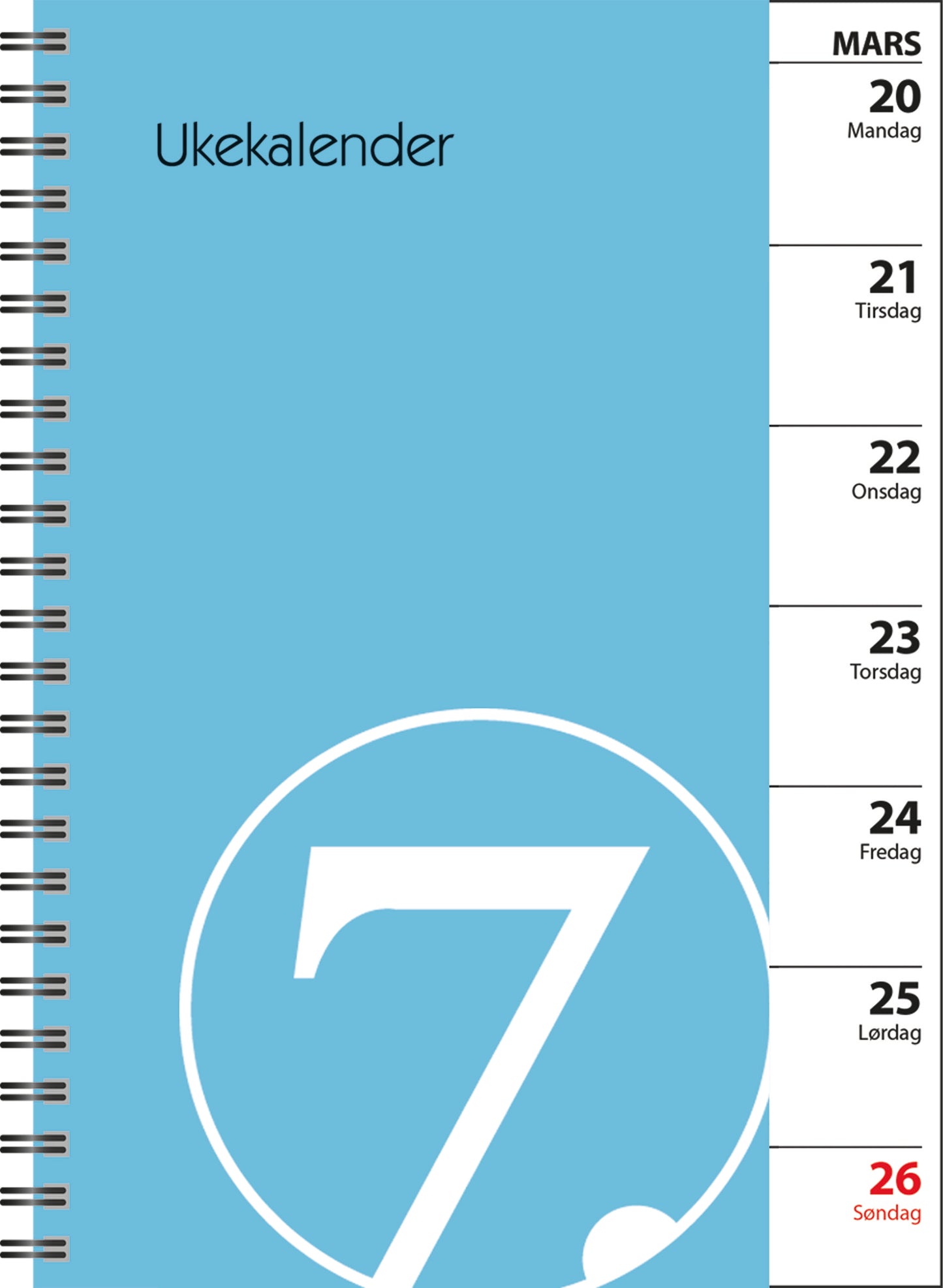 7.sans Ukekalender, spiralisert refill 2026