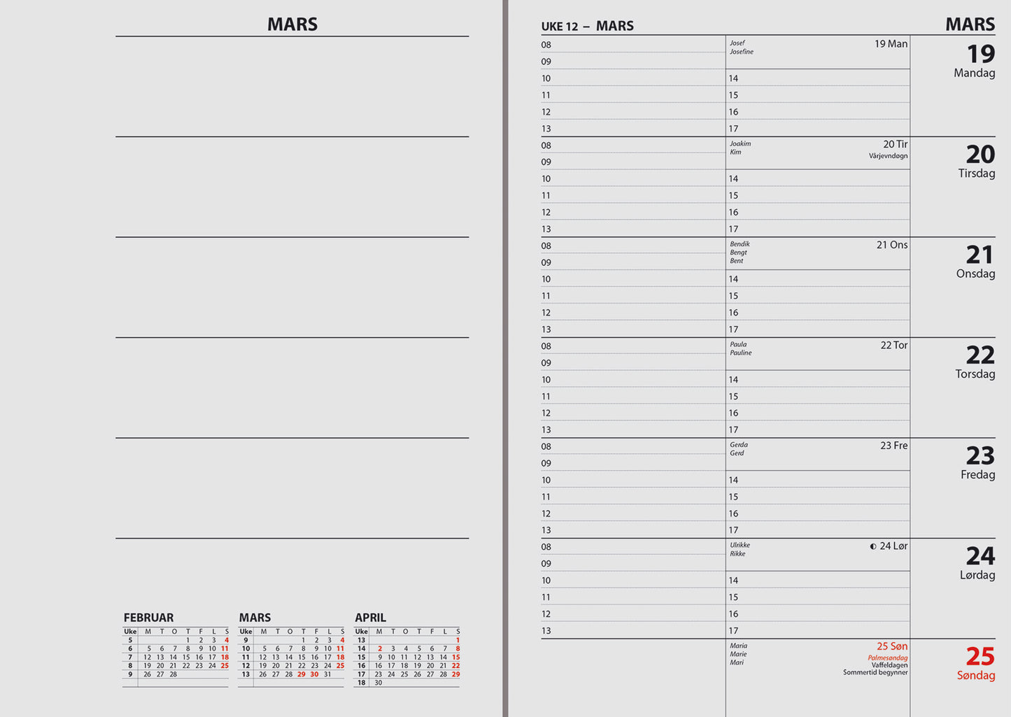 7.sans Ukekalender, spiralisert refill 2026