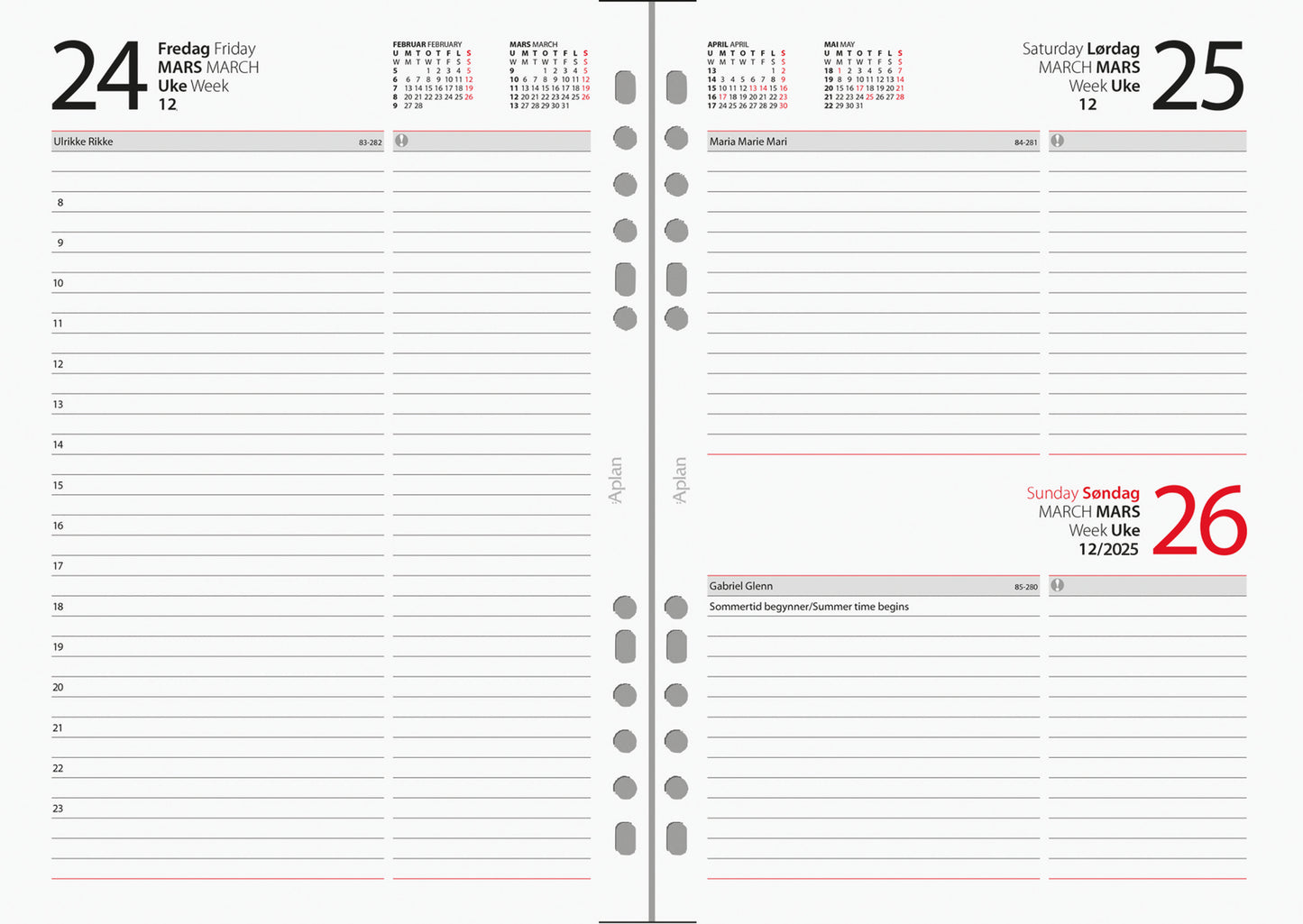 Aplan A5 Dag årssett 2026