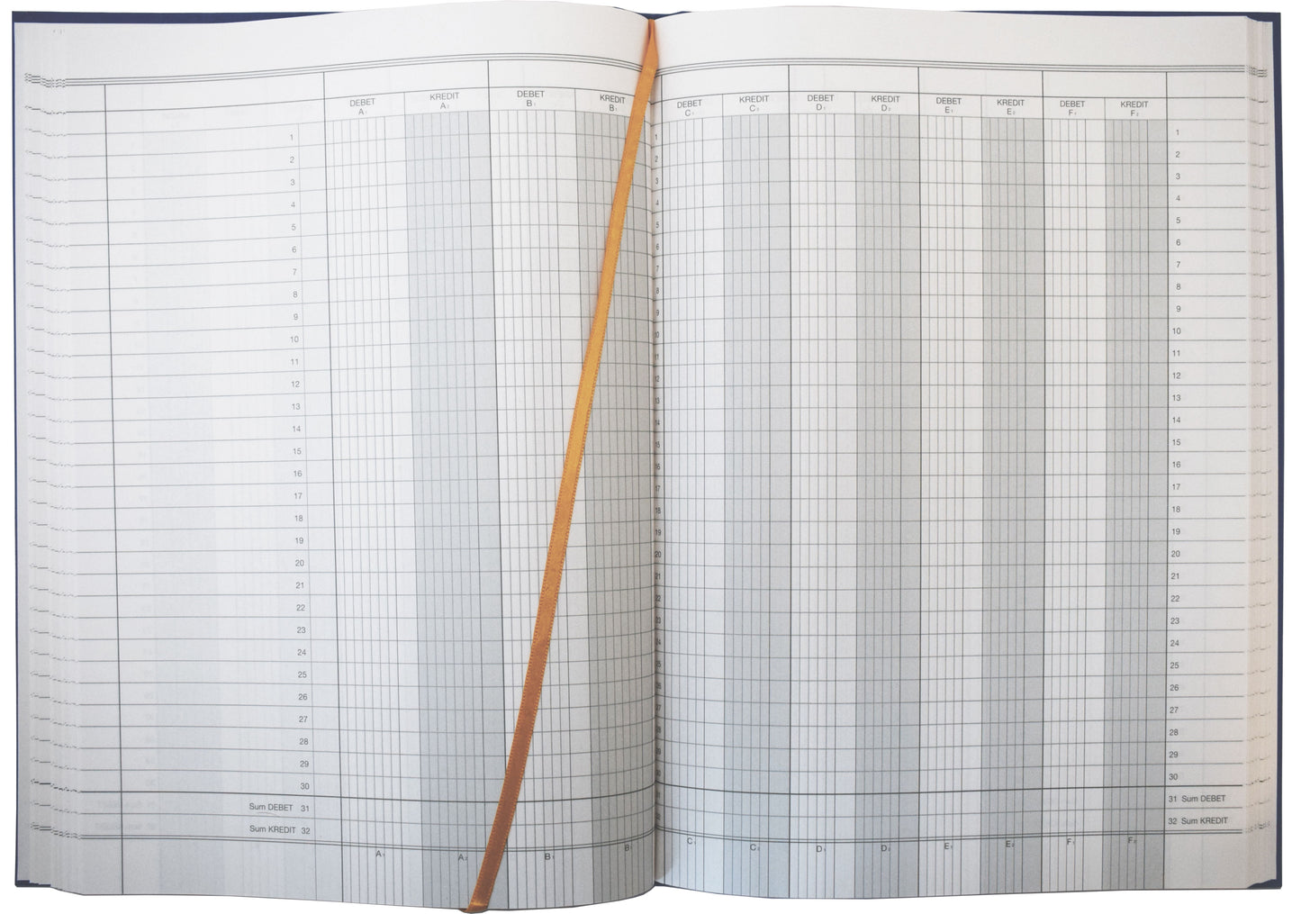 7.sans Rubrikkbok A4, 6 rubrikker, 96 blad