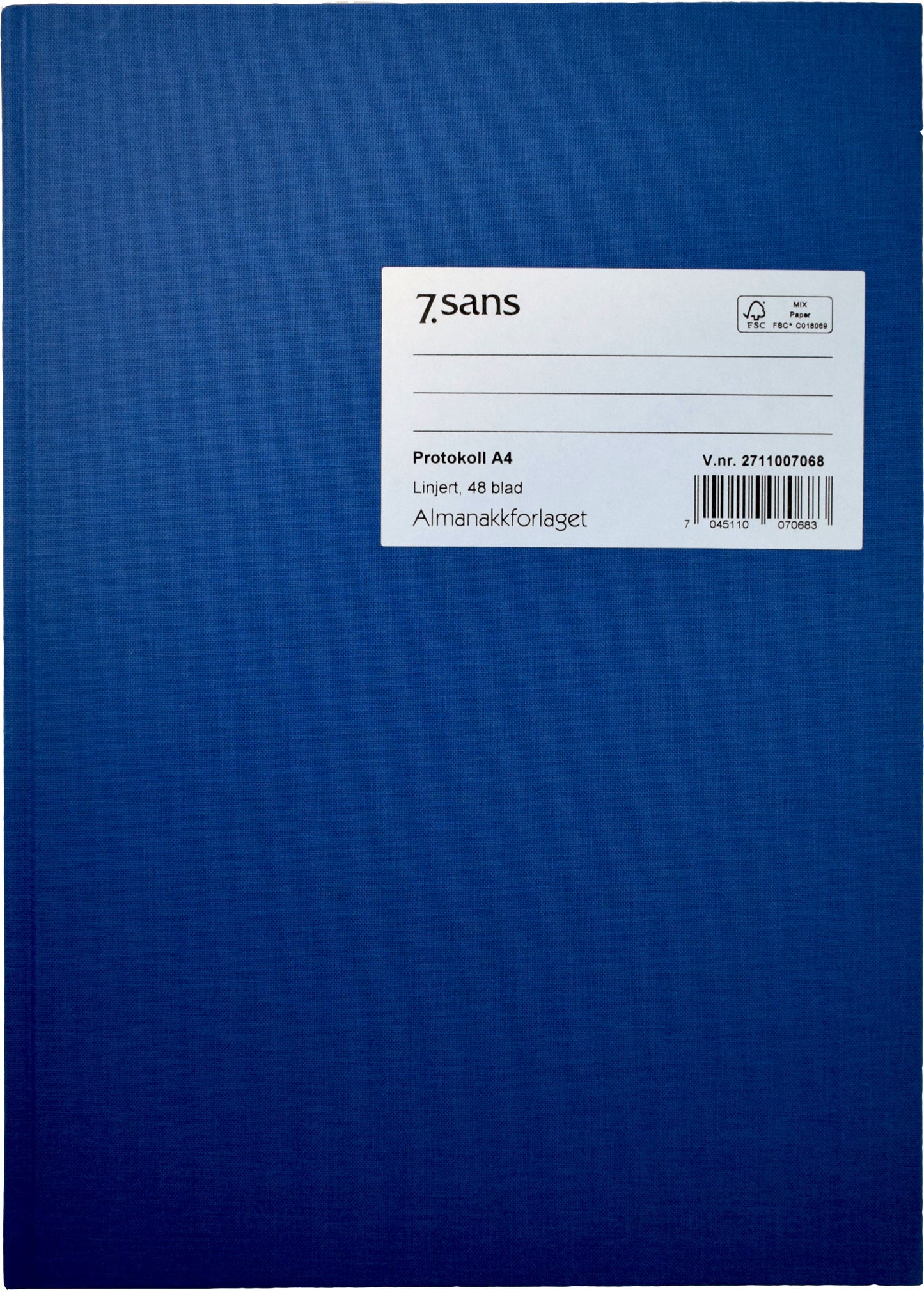 7.sans Protokoll A4 Linjert, 48 blad