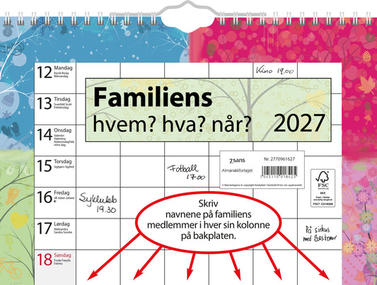 Familiens Hvem, Hva, Når 2027