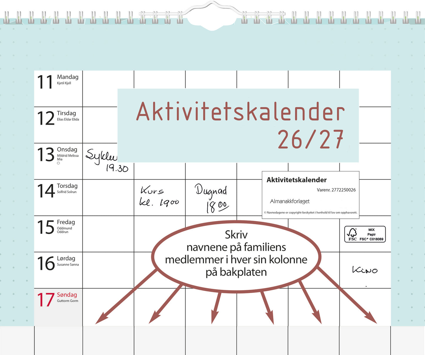 7.sans Aktivitetskalender Skoleåret