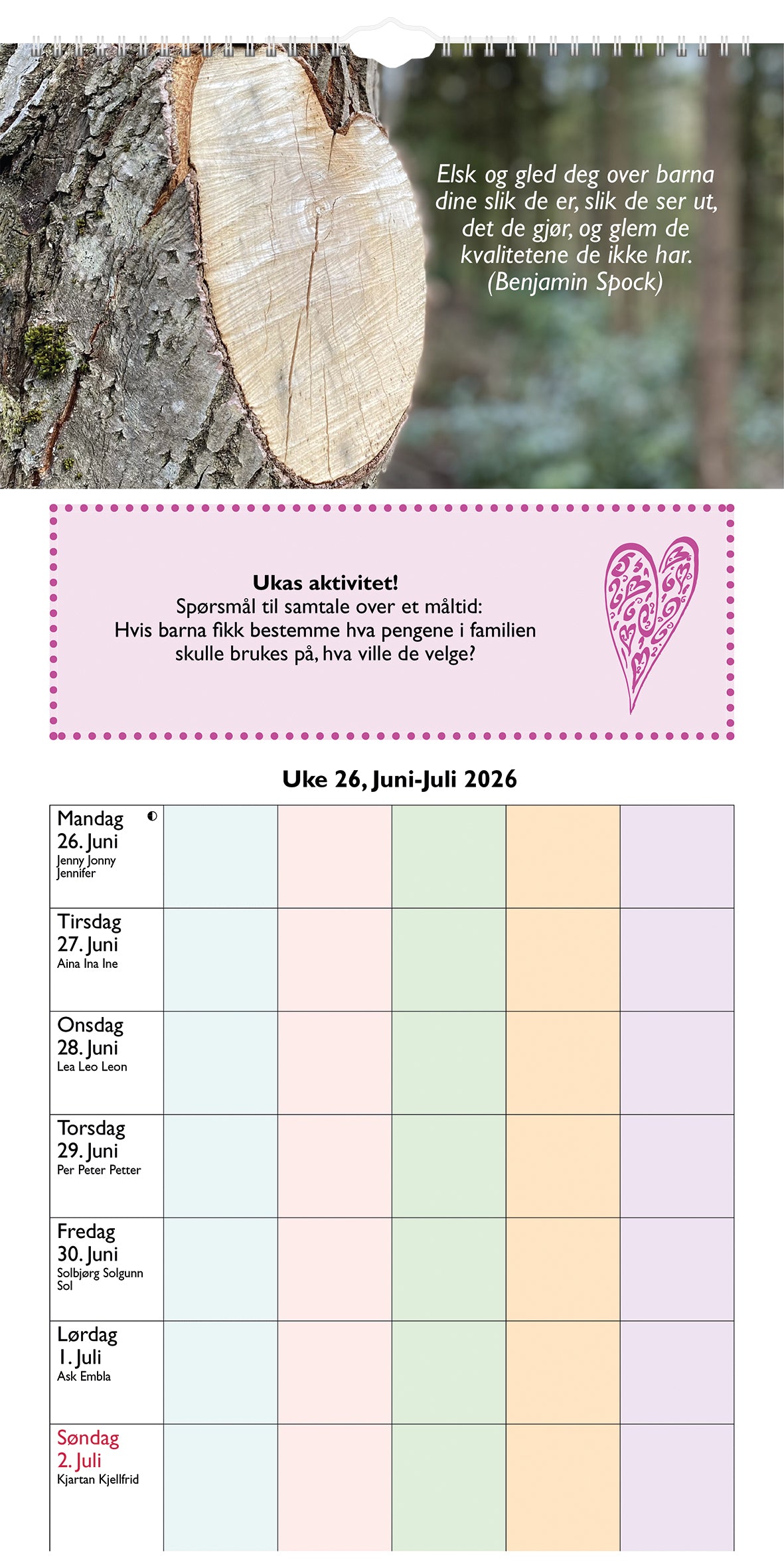 7.sans Inspirasjon familieplanlegger
