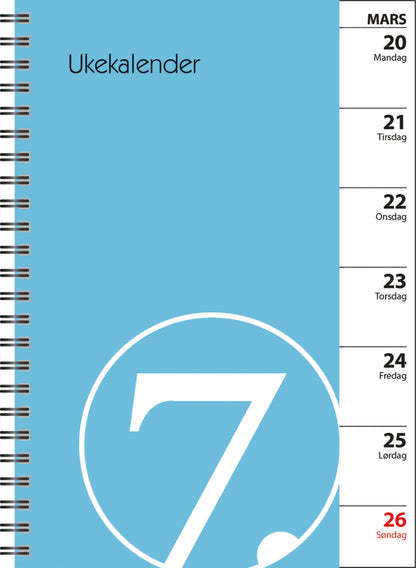 7.sans Ukekalender, spiralisert refill 2027