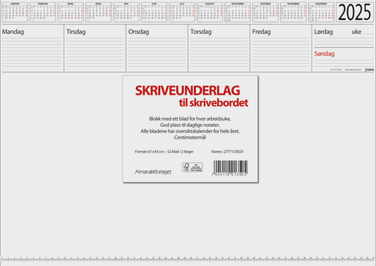 7.sans Skriveunderlag i papir ca A2 2025