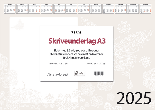 7.sans Skriveunderlag A3 2025