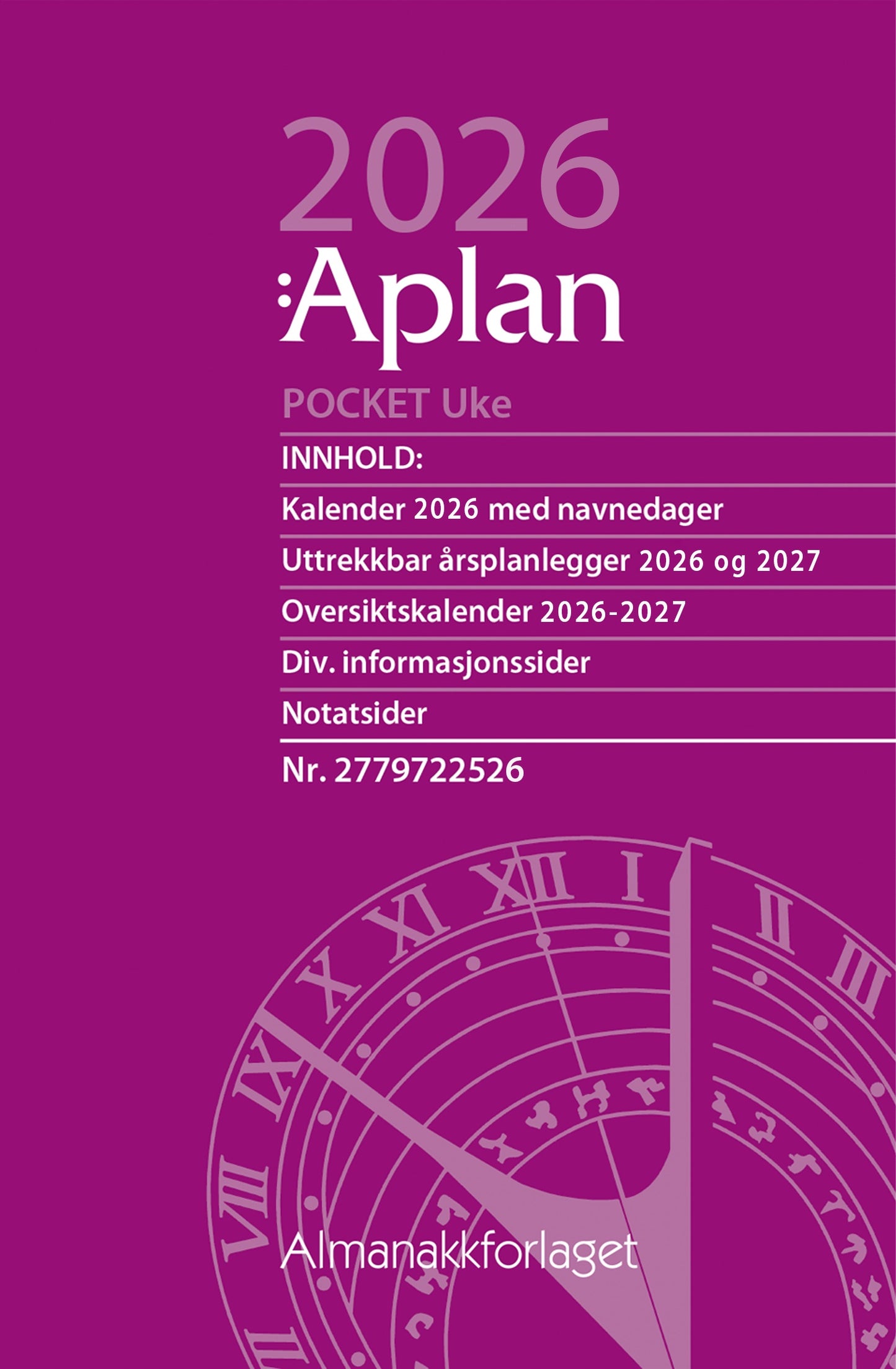 Aplan Pocket Uke årssett 2026
