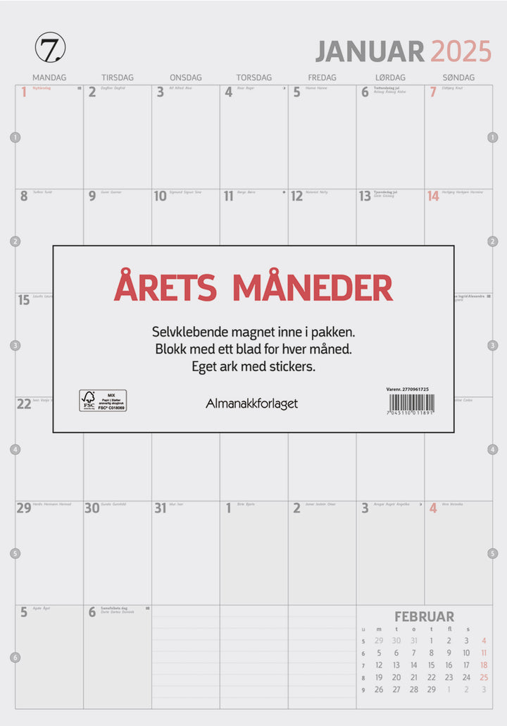 Kalender 2025 – Almanakkforlaget