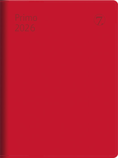 7.sans Primo, imitert skinn rød 2026