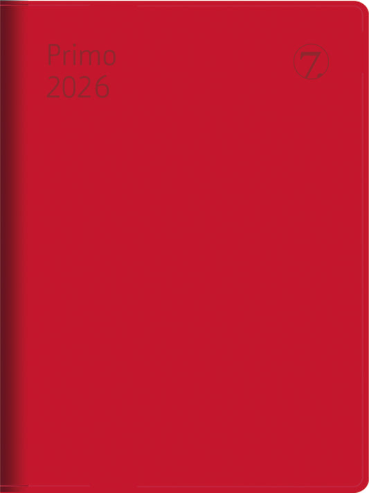 7.sans Primo, imitert skinn rød 2026