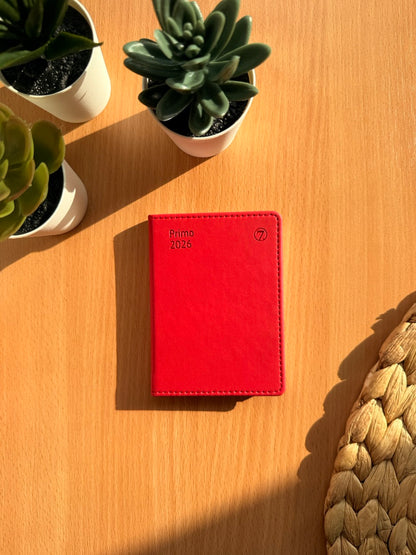 7.sans Primo, imitert skinn rød 2026