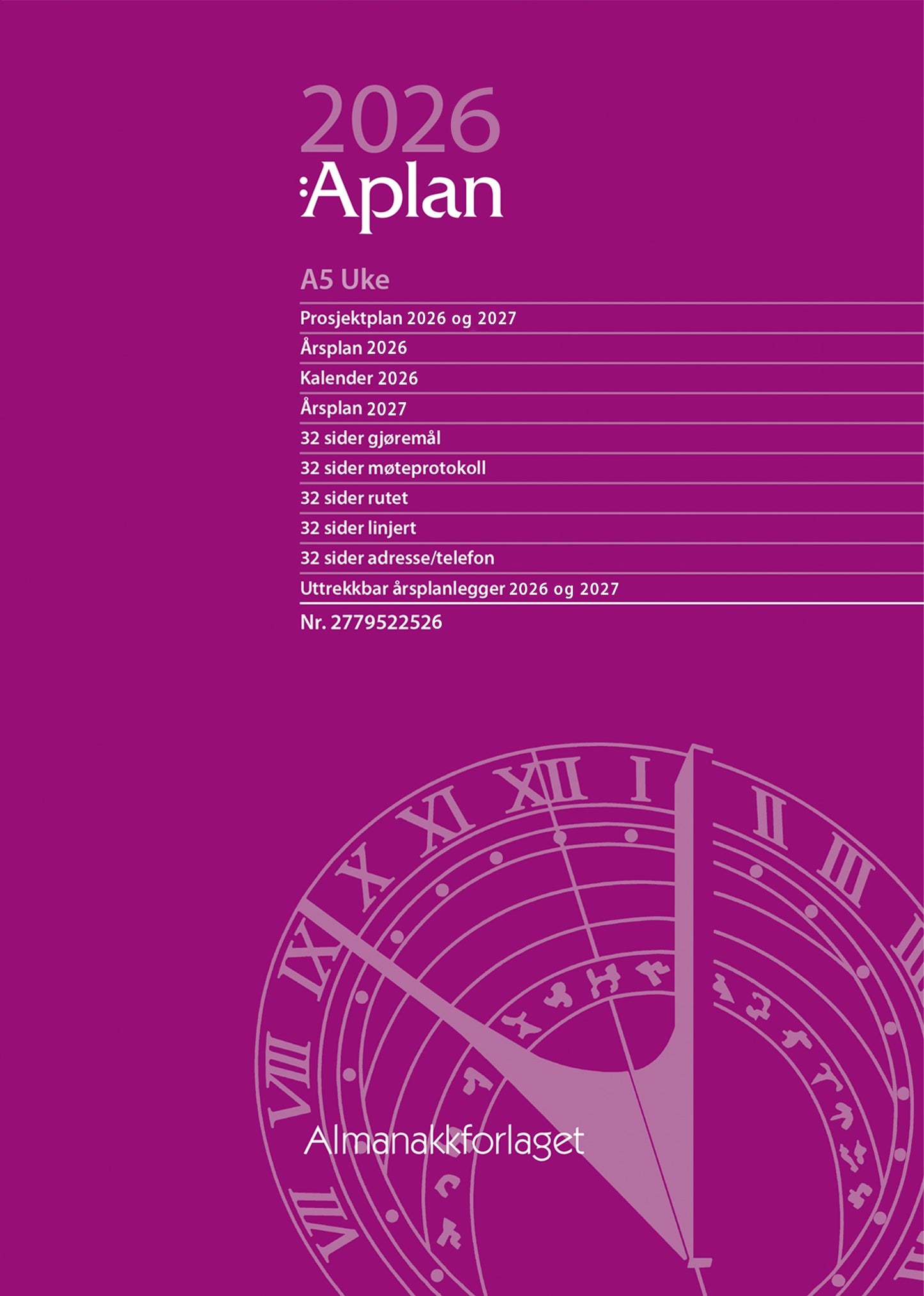 Aplan A5 Uke årssett 2026
