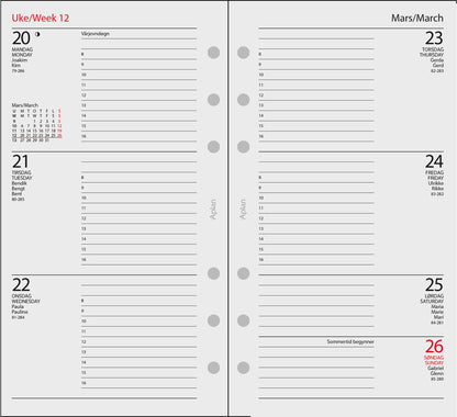 Aplan A6 Time uke årssett 2026