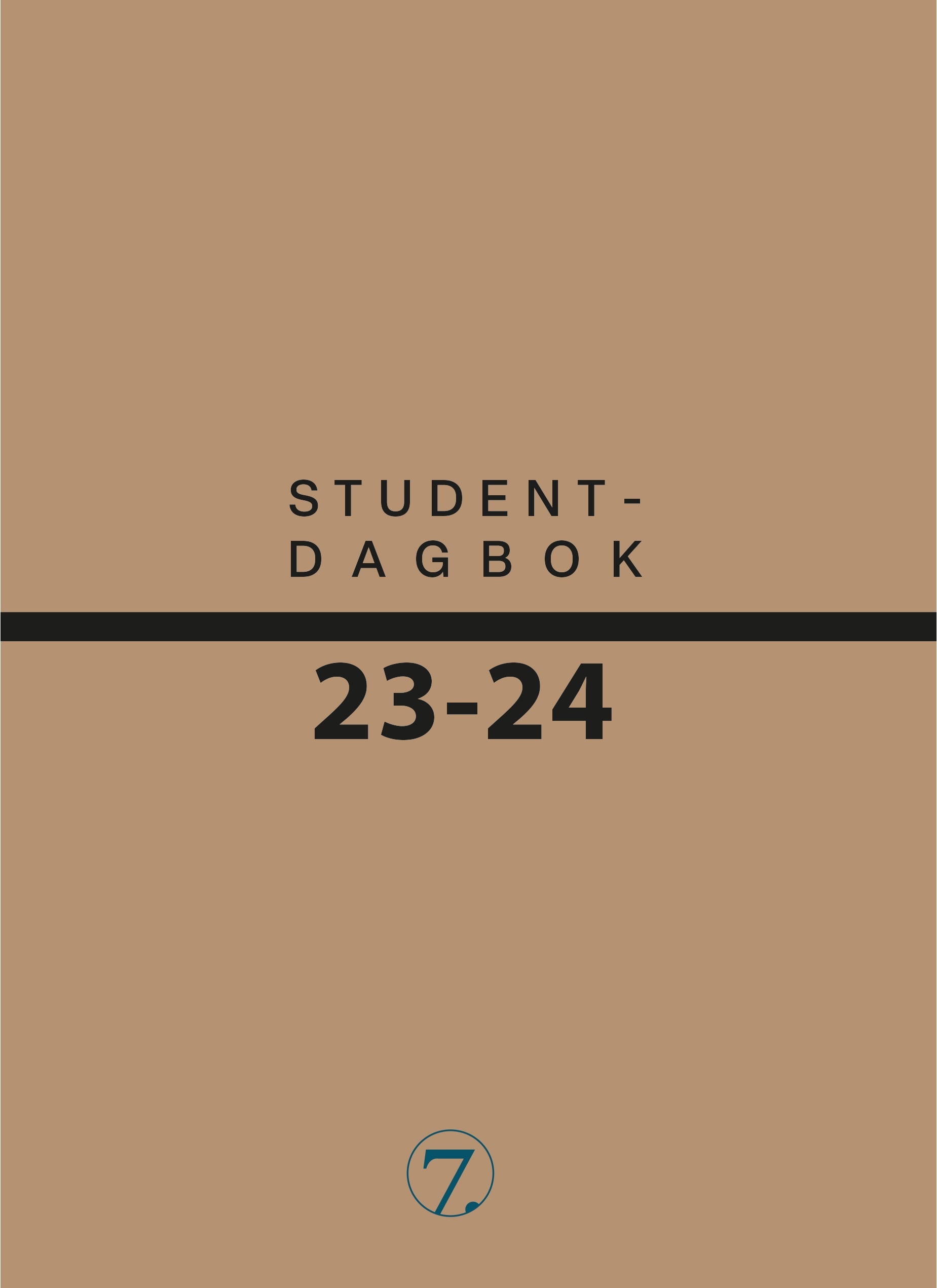 7.sans Studentdagbok A5 Beige 2023/24, forside