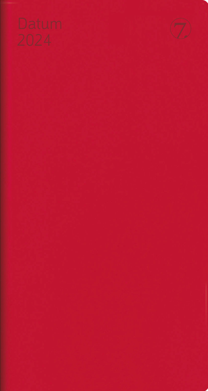 7.sans Datum, imitert skinn Rød 2024, Front