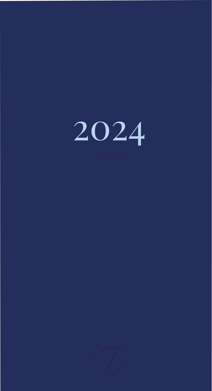 7.sans Datum Trend imitert skinn, Blå 2024, Front