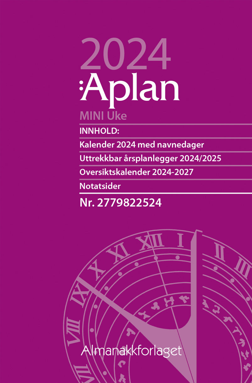 Aplan Mini Uke Årssett 2024, Front