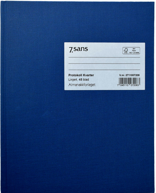 7.sans Protokoll Kvarter Linjert, 48 blad