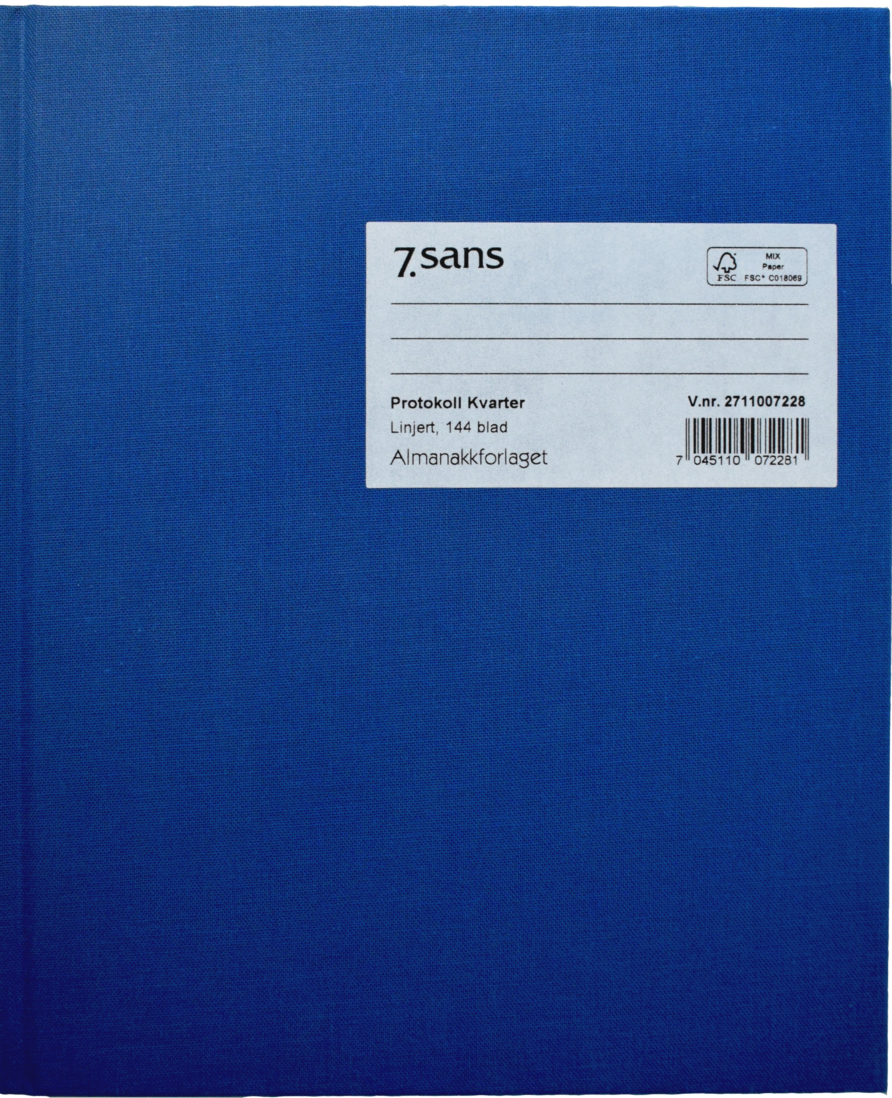 7.sans Protokoll Kvarter Linjert, 144 blad