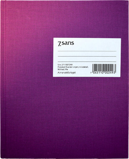 7.sans Protokoll Kvarter Linjert, med sidetall, 96 blad